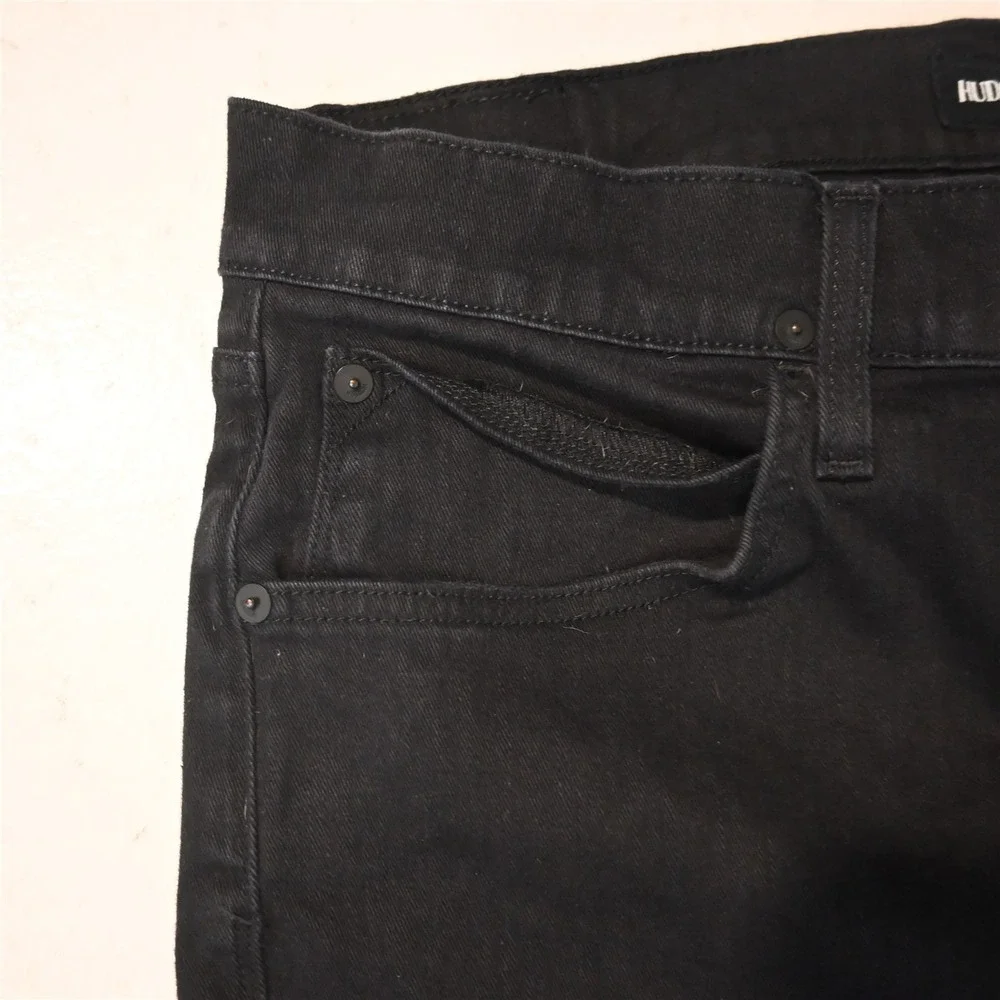 Hudson 34x34 Blake Slim Straight Black‎ Stretch Denim Mens Jeans